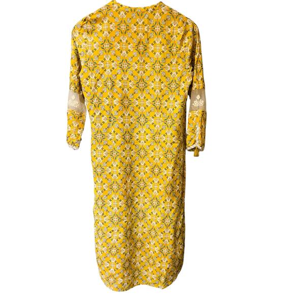 W for Woman Yellow Floral Print Tunic Dress – Size 10 - Picture 6 of 11